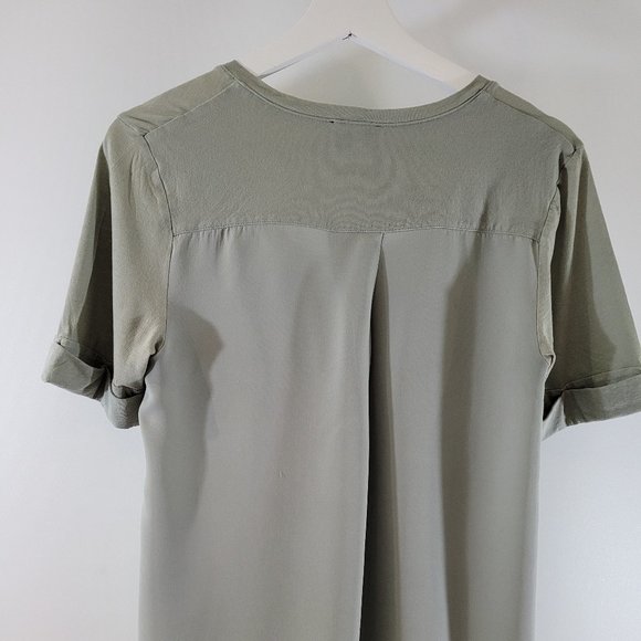 Theory Mixed Media Silk & Cotton swing t-shirt - Picture 2 of 9